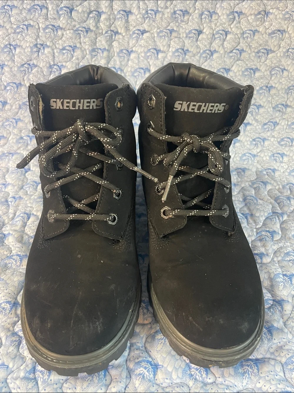 Skechers Black Kids Lace-Up Ankle Boots